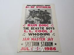 Vintage 1986 Tous Rap Spectaculaire Concert Événement Affiche Beastie Boys Run DMC Rare
