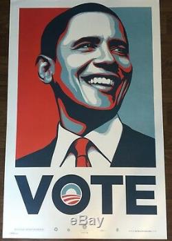 Votez Shepard Fairey Art Print Affiche Obama Limited # D / 5000 Obey Giant Banksy