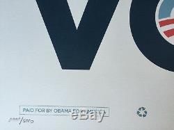 Votez Shepard Fairey Art Print Affiche Obama Limited # D / 5000 Obey Giant Banksy