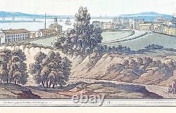 Vue de Woolwich à Londres, aquatinte 1793, originale de Farington et Stadler