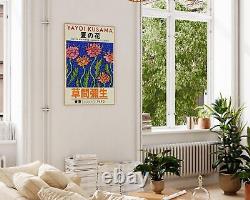 Yayoi Kusama Fleurs Roses, Impression d'Exposition d'Art Pop Moderne, Mur Floral Lumineux