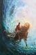 Yongsung Kim La Main De Dieu 24x16 Giclée Sur Toile Jésus S'étire La Main Dans L'eau